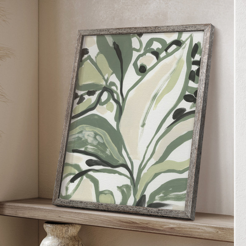 Foliage Rhyth II, reproduction encadrée - bois massif, H 11 po x l 9 po
