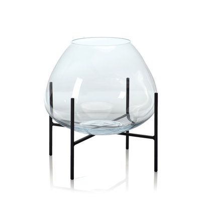 Amirreza Glass/Metal Table Vase