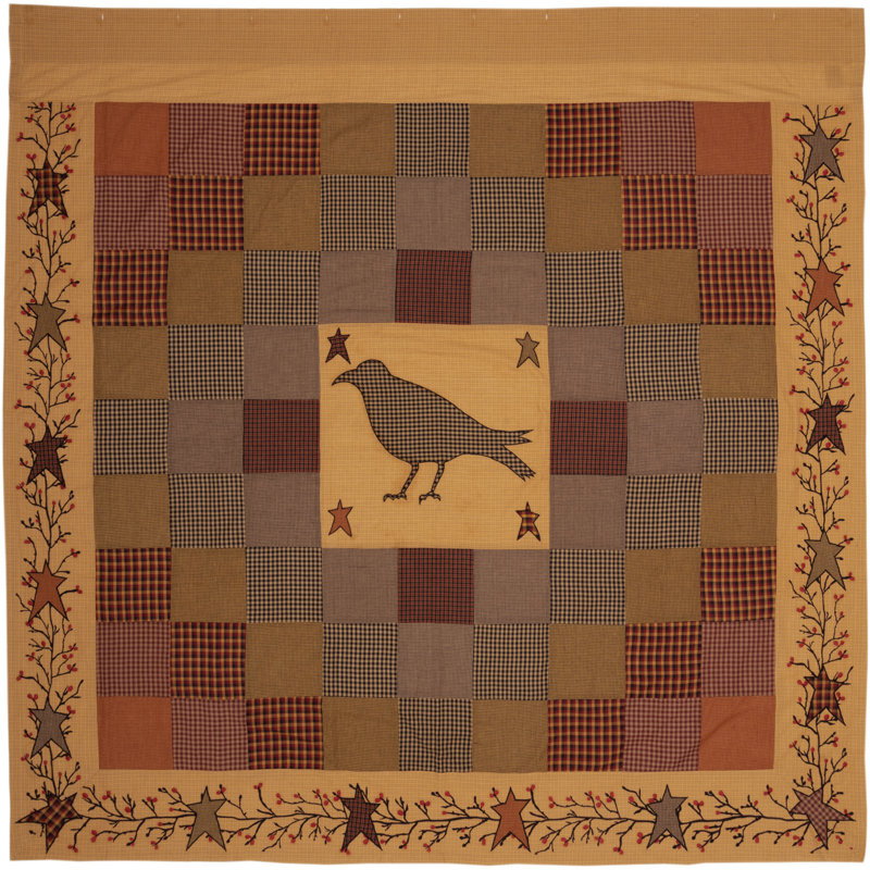 Griswald Cotton Blend Patchwork Shower Curtain