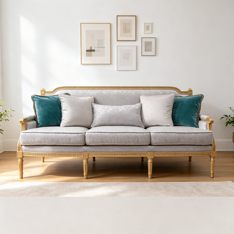 Canapé luxueux gris clair French Light
