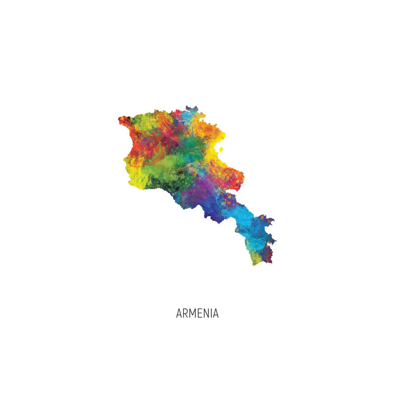 «Armenia Map» par Michael Tompsett, impression sur toile tendue, H 40 po x l 26 po x P 1,5 po
