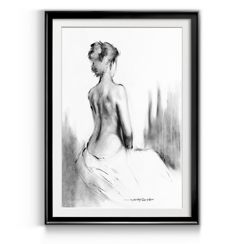Silhouette douce I - reproduction de cadre photo, H 18,5 po x l 24,5 po x P 1,5 po, Noir