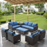 Ingvald 9 - Pieces Outdoor Sectional Seating Group With Wicker Water Resistant Storage Deck Box And Cushions