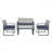 4-Piece Patio Furniture Set Rattan Gray Outdoor Balcony Porch Garden Backyard Lawn Furniture Acacia Wood Table Top Blue Cushion And Light Gray-2065713269-2065713264