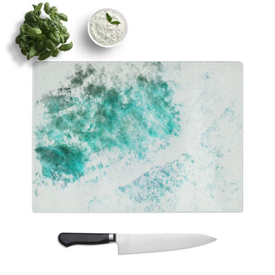 Tempered Glass Patterns of the Ocean in Brazil Chopping Board