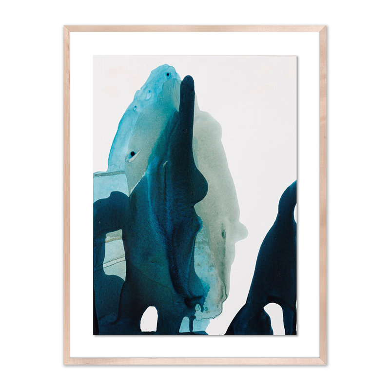 Blue Abyss IV Painting by Kim Whiteside, Natural, 40" H x 31" W x 2.5" D