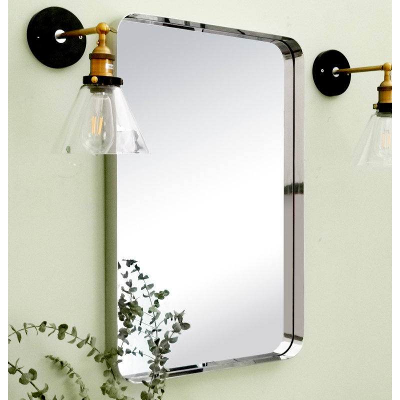 Miroir de salle de bain Arthers, H 30 po x l 20 po, Chrome