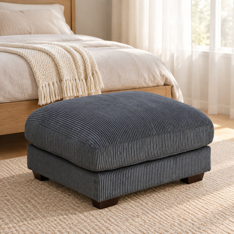Repose-pieds modulaire convertible 37 po Corduroy, Gris foncé