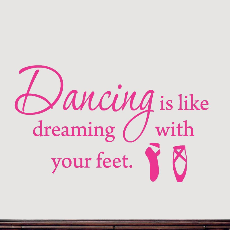 Décalcomanie murale danse comme dreaming avec vos pieds Dexter, Rose vif