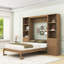 Grand lit escamotable en bois avec rangement intégré et tête de lit