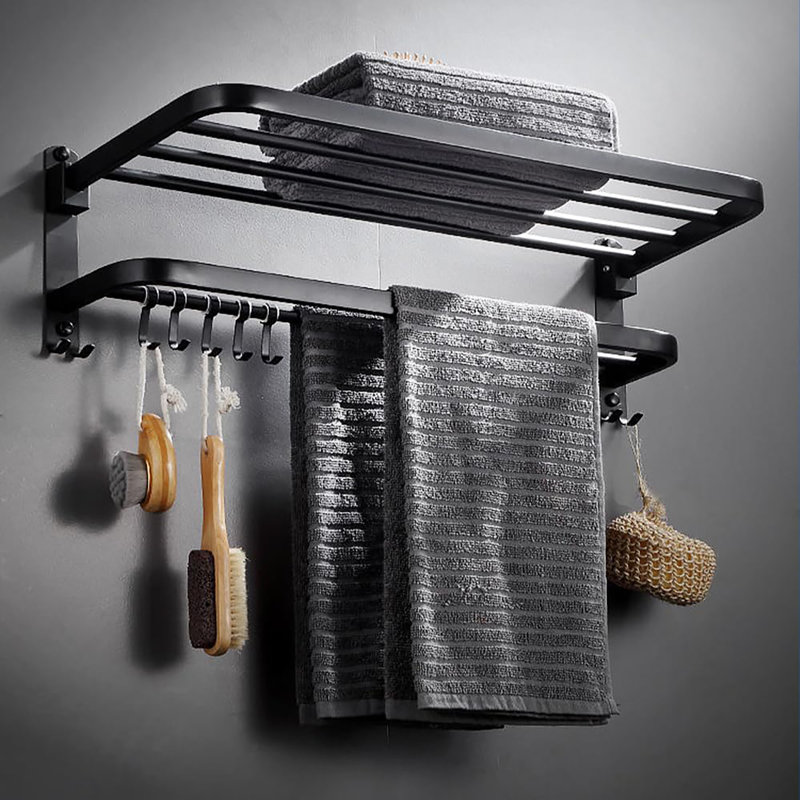 Wall Mounted Required Towel Rack, Black