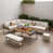 Coussin beige / structure brune est en rupture de stock