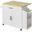 Rolling Kitchen Island with 2 Cabinets and 3-Position Adjustable Shelf, 35.4“ W x 15.3" D Storage Cart for Kitchen, Dining Room-1963753817