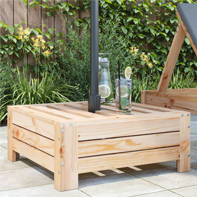 Parasol Base Cover Solid Wood Pine, Natural