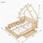  Lit plateforme House avec garde-corps et 2 tiroirs-668716057