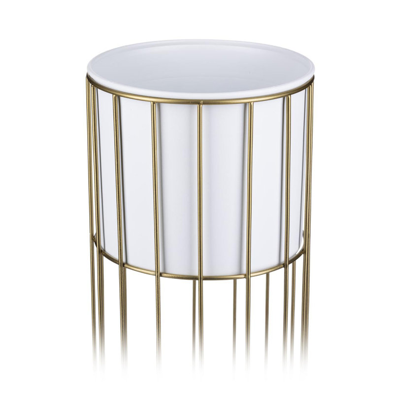 Aristes Plant Stand, White/Gold