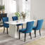 Ensemble de salle à manger rectangulaire à double piédestal avec table de salle à manger de style crème-74849810-74849813
