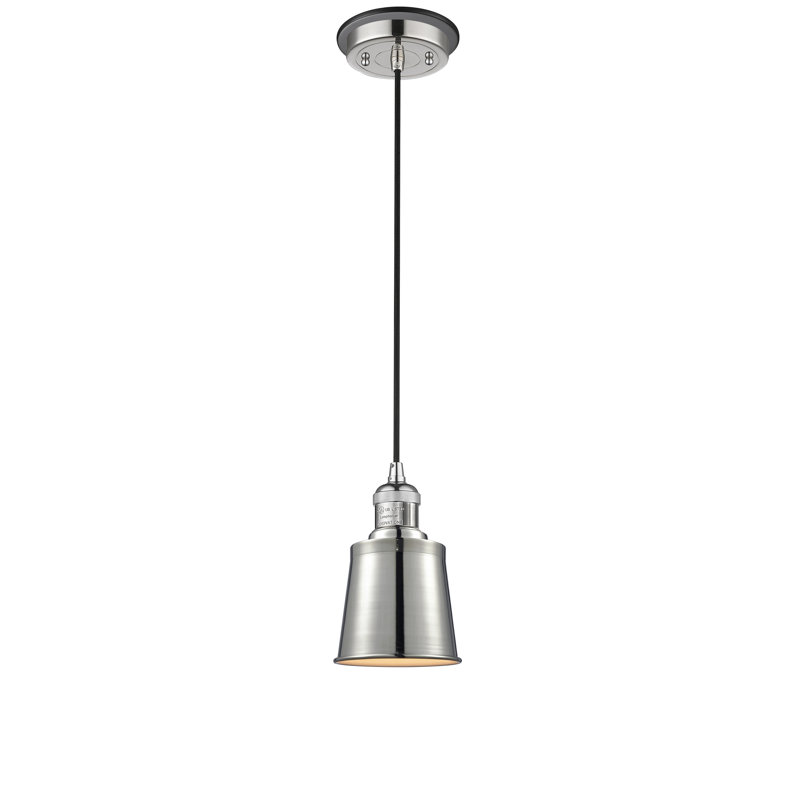 Lavender Hill 1 - Light Single Pendant, Polished Nickel, Polished Nickel with Matte Black accents