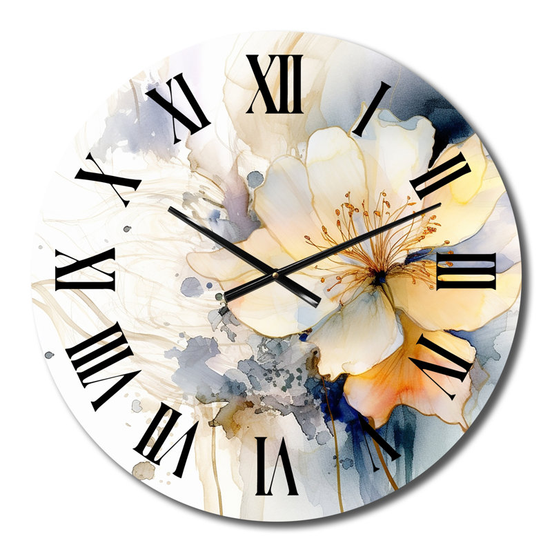 Horloge murale jaune et bleue Harmony In Chaos I, Petit