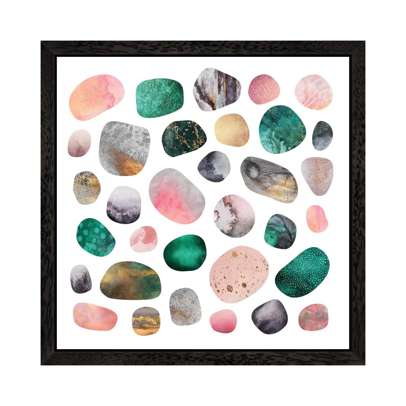 Pretty Pebbles by Elisabeth Fredriksson - Print on Canvas, Black Floater Framed, 66.04 cm H x 66.04 cm W