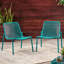 Chaise empilable Modern, structure en fer, l 26 po x P 21,59 po, H 26 po, chaises d'extérieur couleur bleu sarcelle, bords arrondis