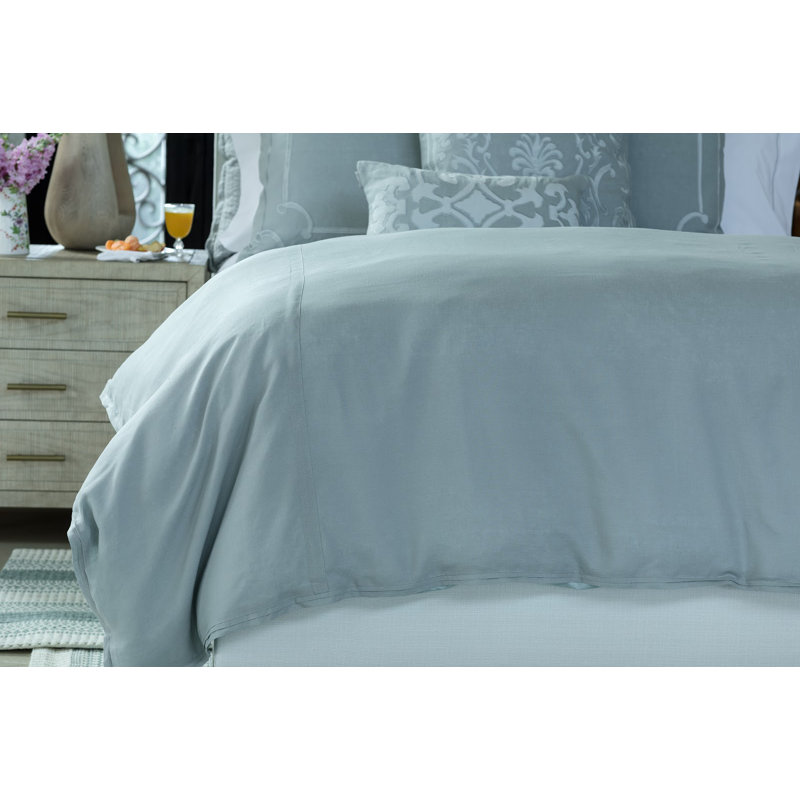 Sky Blue King Linen Duvet Cover