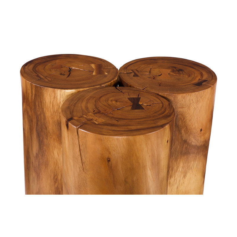 Triflora Side Table, Natural, Large, 23'' H x 22'' W x 22'' D