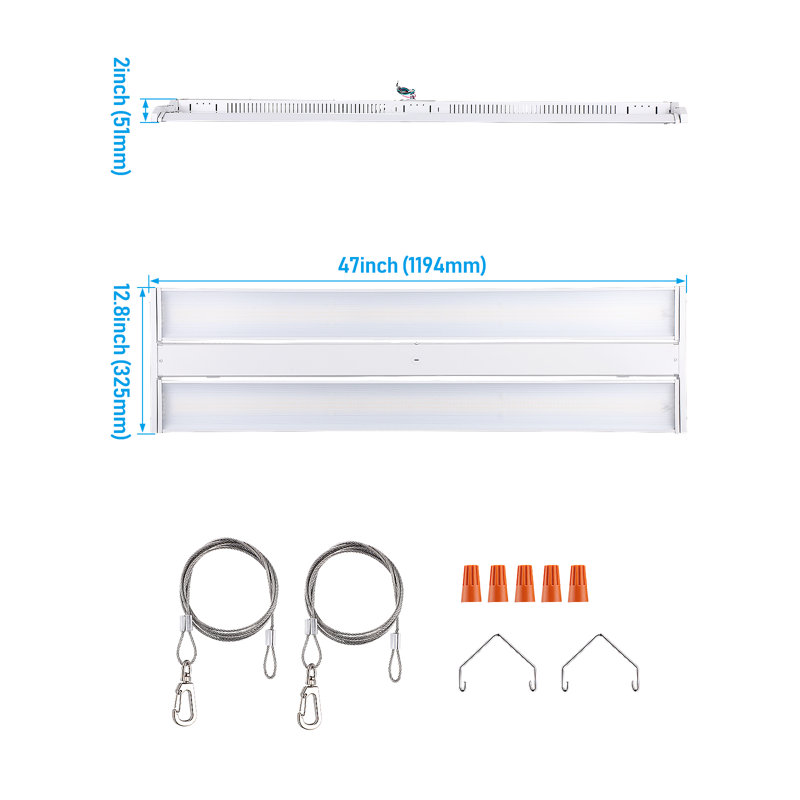 LED Rotatable Linear High Bay Light,5000K Daylight, 2" H x 45.91" W x 12.72 D