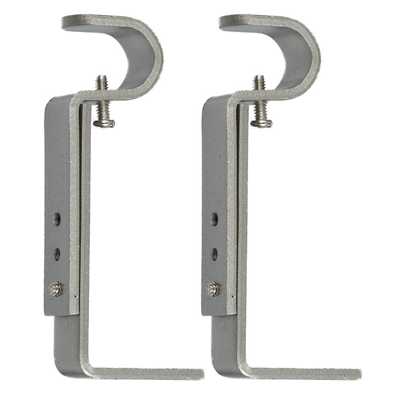 Support de fixation de rideau réglable Pernell, Étain, H 5 po x l 2 po x P 1 po