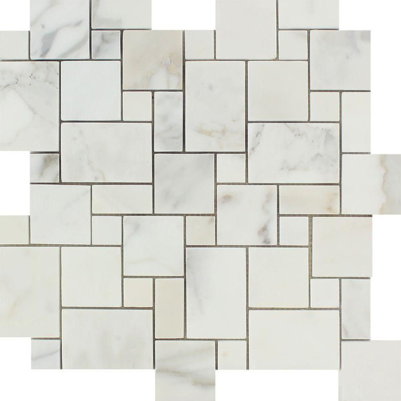 Tuile de mur et de plancher en marbre de taille aléatoire Versailles, Or Calacatta adouci