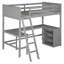 Lit mezzanine simple avec tablettes et bureau, lit mezzanine avec bureau-796927738