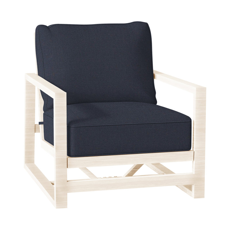 Méridienne Avondale, Welt + bourre standard, Lin marine, Craie