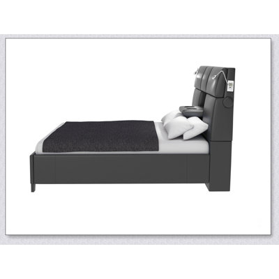 Queen Music Bed Touch Lighting Bluetooth Sound Beverage Tray Black