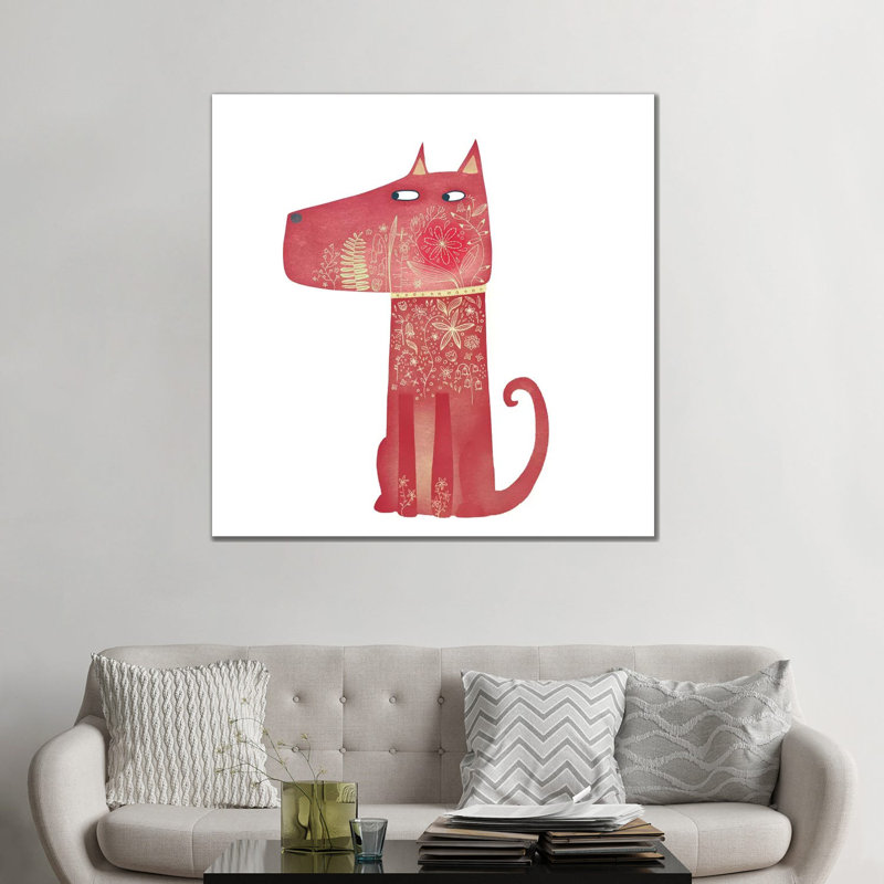 Flowerhound par Nic Squirrell - impression d'art graphique, H 48 po x l 48 po x 1,5 po, Toile tendue, Pas de tapis