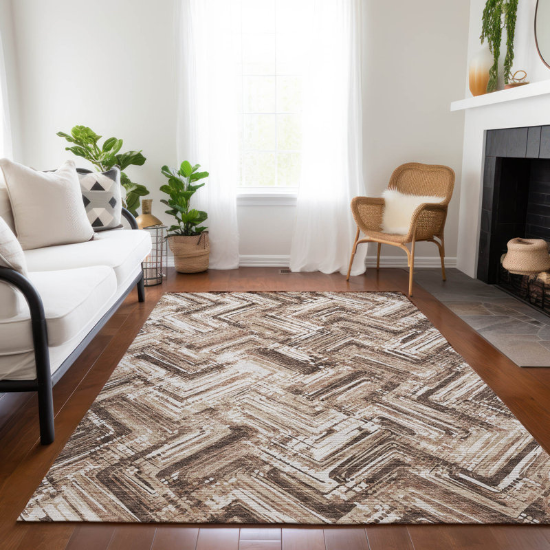 Tapis intérieur / extérieur Carletha, Rectangle 2 pi 6 po x 3 pi 10 po