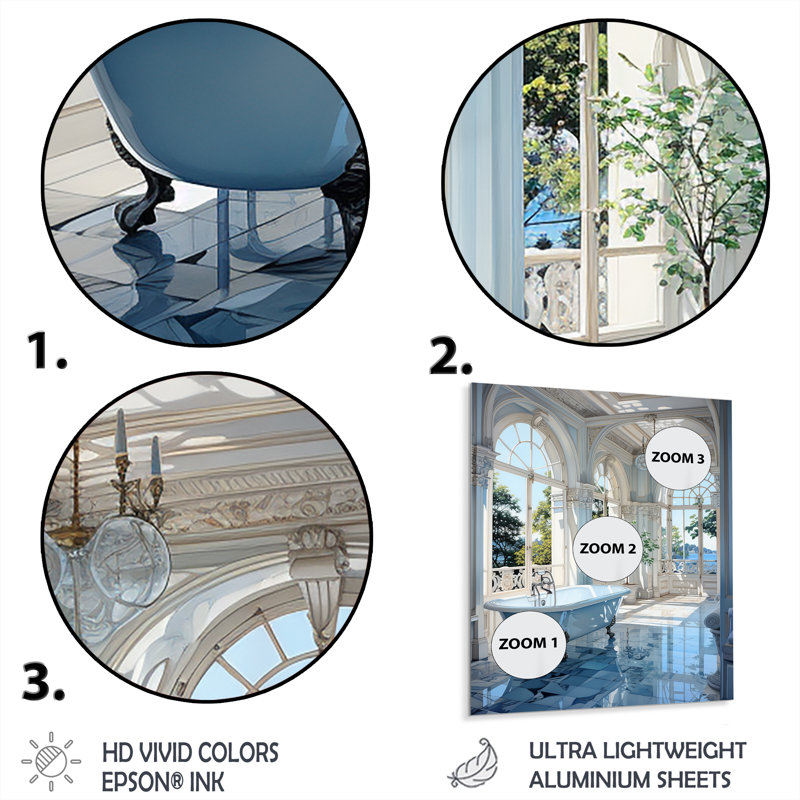 Bathroom Tranquil Reflections II - Décoration murale en métal pour salle de bain, H 20 po x l 12 po