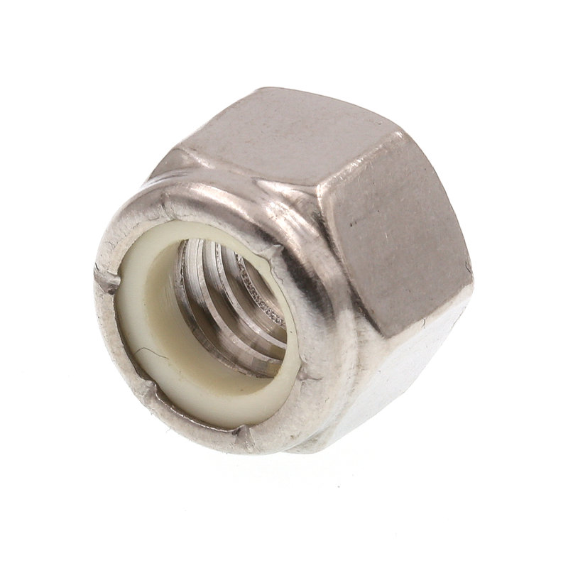 Nylon Insert Lock Nuts, 3/8 in.-16, Grade 18-8 Stainless Steel (10 Pack), 6" H x 3.85" W x 0.65" D