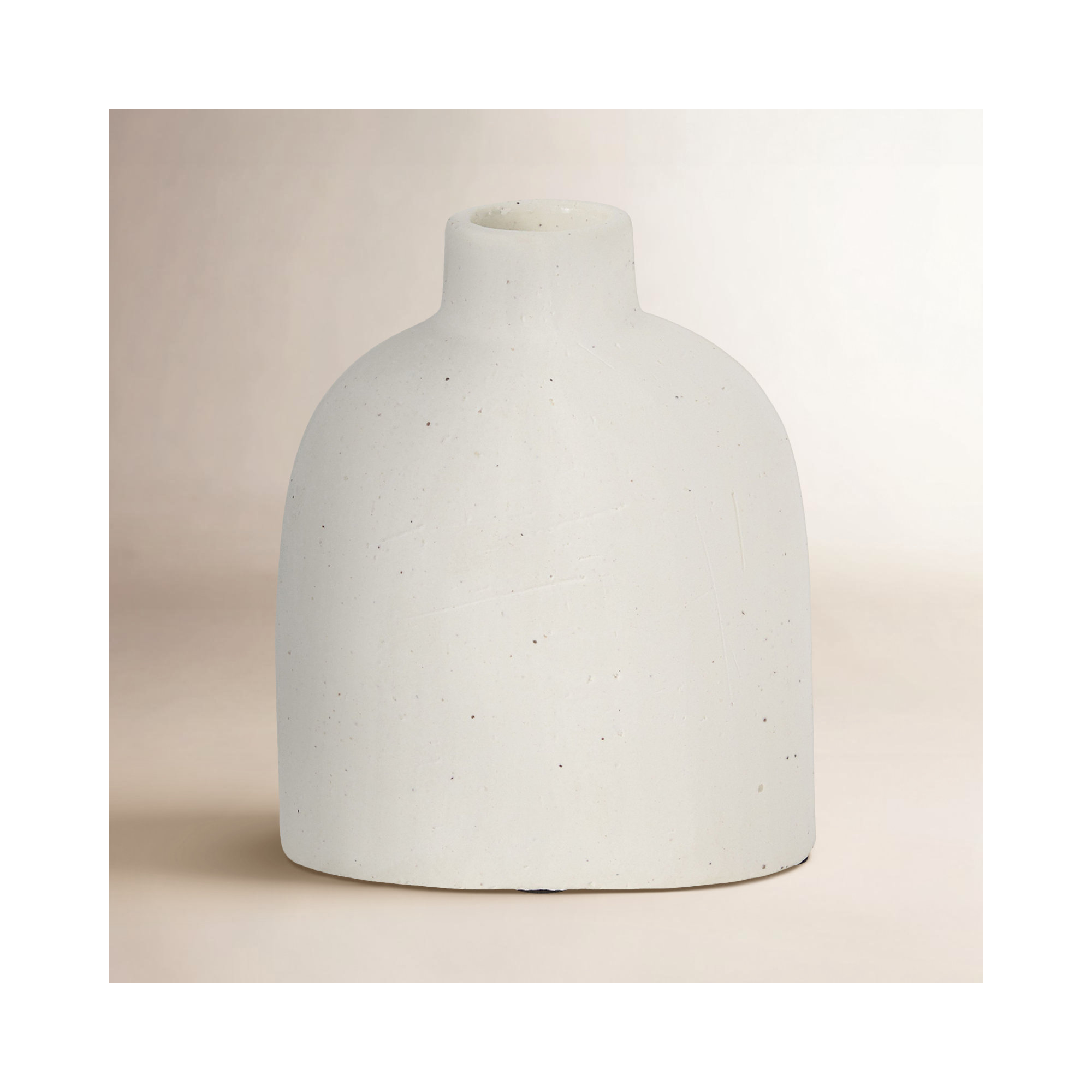 Abie Handmade Ceramic Table Vase, 4.25" H x 3.5" W x 2" D, White