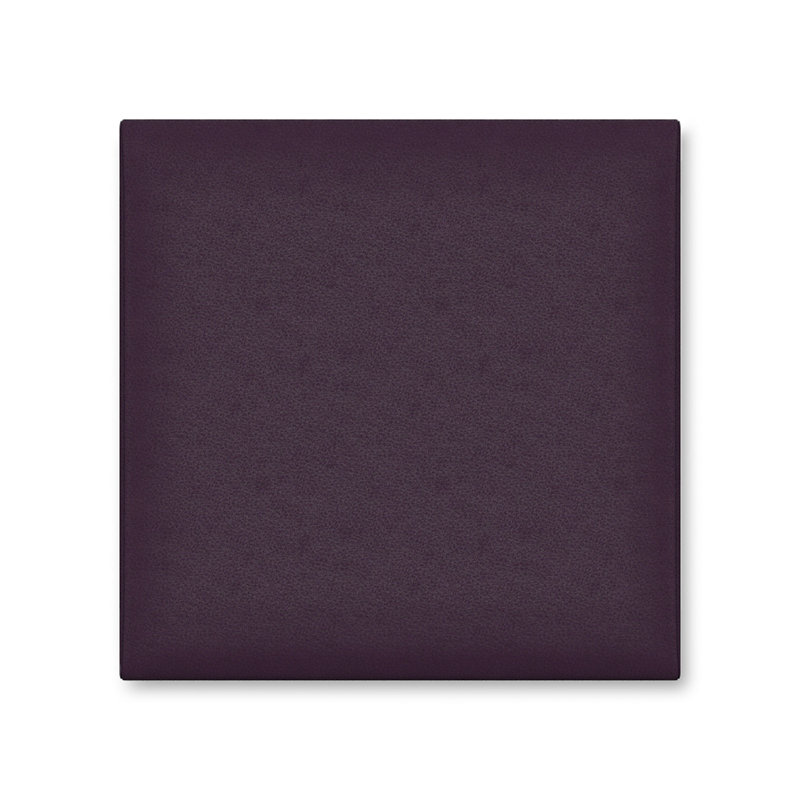 Tête de lit rembourrée murale Ebern Designs (22,5 po x 22,5 po), paquet de 1, cuir végétalien, gris tonnerre, Mauve Kalamata