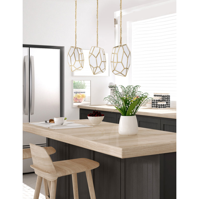 Luminaire suspendu en laiton 1 lumière Heera