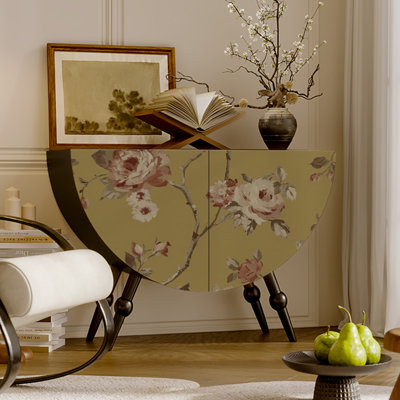 Armoire décorative française en demi-cercle simple