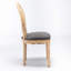 Chaise de salle à manger avec cadre en bois massif de style français, peinture en lin et dossier en rotin, gris, ensemble de 2