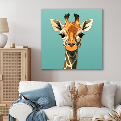 Portrait rétro de girafe Insta - art mural girafe