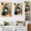 Begum orange et vert, Mid Century Momentum IV - Modern Midcentury, reproduction d'art sur toile-88517071-88517074
