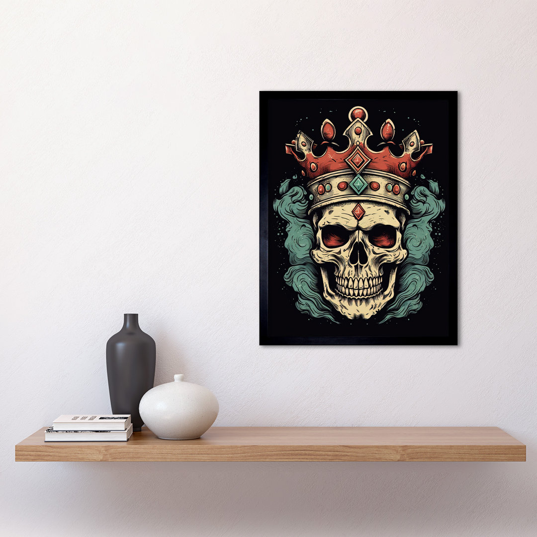 Mustecaplioglu Old School USA Tattoo Ink Body Art Skull Crown Americana 50s - Single Picture Frame Print