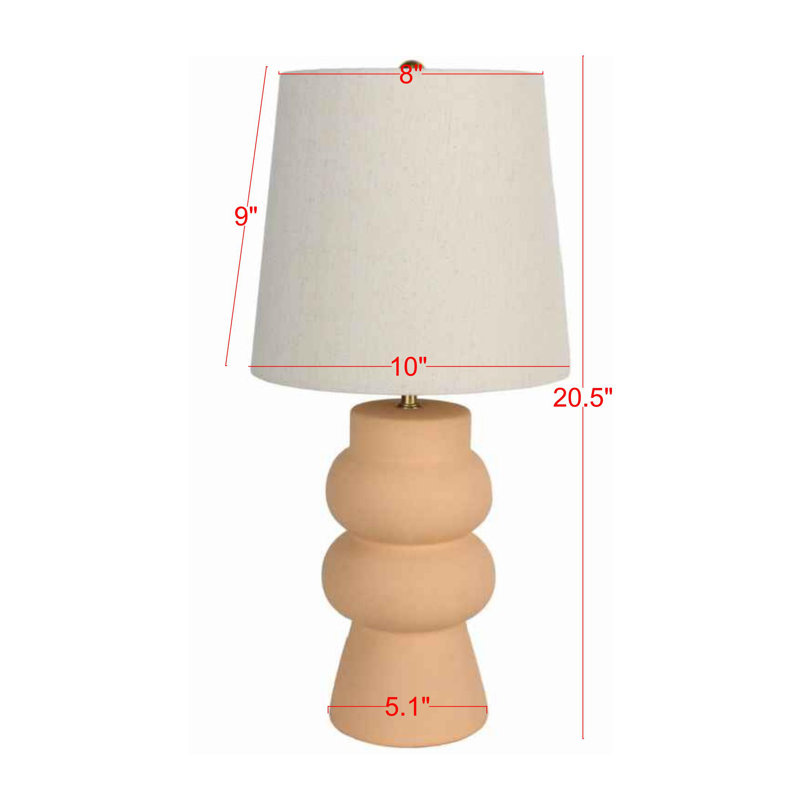 Gieze 20"H Brown Global Ceramic Urban Home Bedside Table Lamp for Home Office Decor w/9W LED Bulb