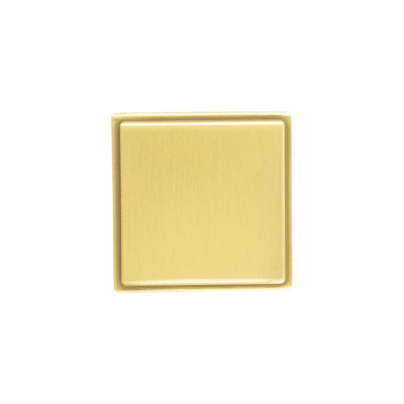 Brownstone Collection Square Knob - Cabinet Knob - Transitional Hardware for Drawers & Cabinets, Brushed Golden Brass, 1-1/8"