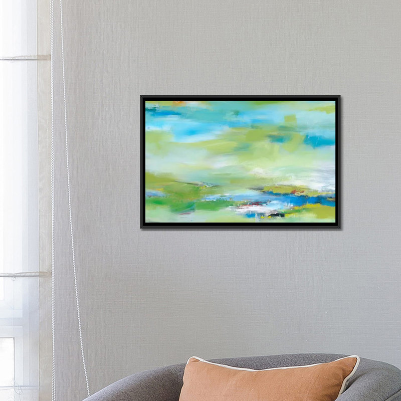 « grace period », impression sur toile, H 18 po x l 26 po x P 1,5 po, Toile avec cadre noir, Pas de tapis