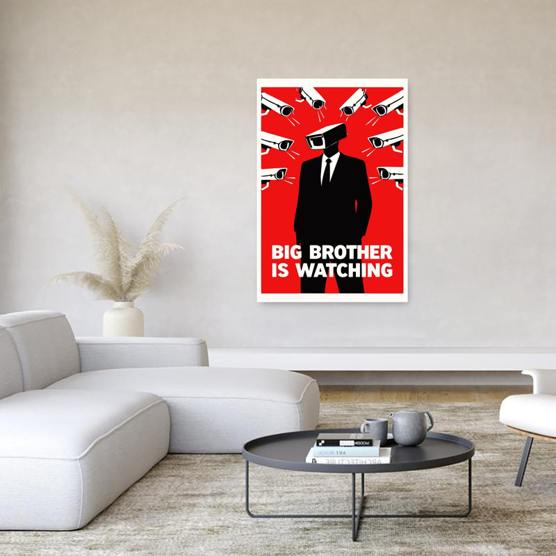 Big Brother Is Watching Modern Abstract Architecture Wall Art Print by Patryk Krygowski - Wrapped Canvas Print