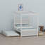 Le lit plateforme à baldaquin avec lit gigogne et tiroirs offre un rangement peu encombrant et un style moderne personnalisable